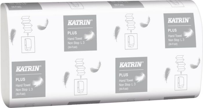 Tørkepapir Katrin Plus Non Stop L3 Handy Pack low pallet 20,3x34cm 3-lag