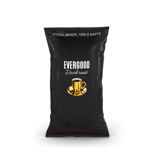Kaffe Evergood Darkroast, ekstra finmalt, 1000g