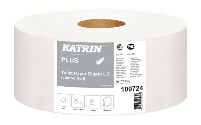 Toalettpapir Katrin Plus Gigant M2, 310meter 2-lag