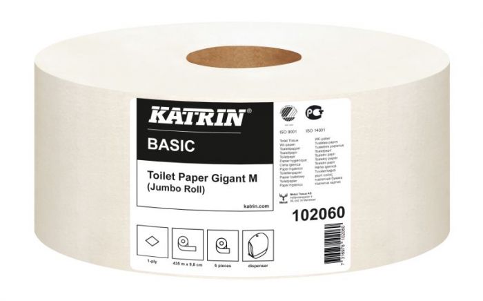 Toalettpapir Katrin Basic Gigant M, 435meter 1-lag