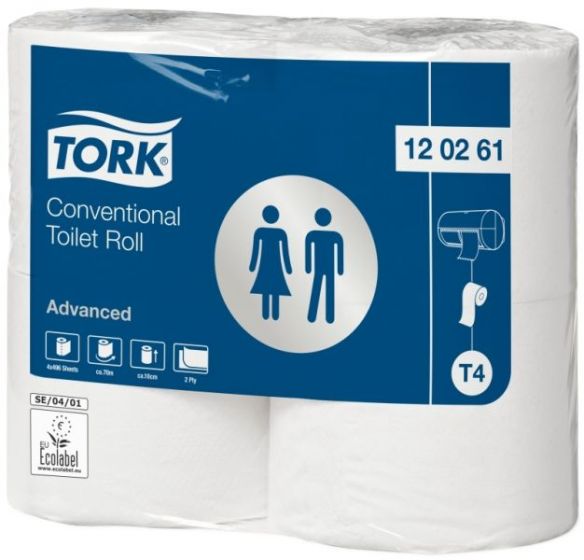Toalettpapir Tork Konvensjonell rull2-lag T4