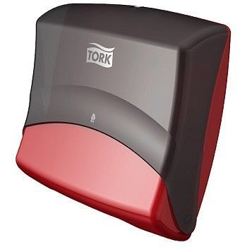 Dispenser Tørkepapir Tork Toppholder W4, sort og rød