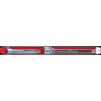Rollerpenn Rød, Pilot Hi-Tecpoint V7 Grip, Strekbredde 0,5mm (12 stk)