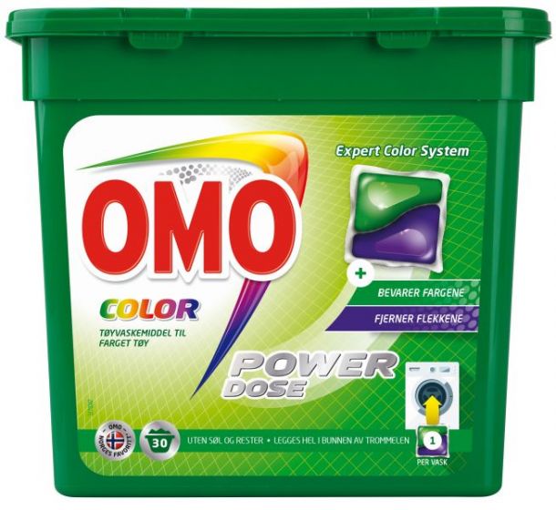 Vaskemiddel Omo Color Power Dose, 30 Kapsler